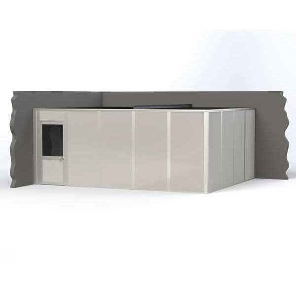 2-Wall Modular In-Plant Office, 8 ft H, 20 ft W, 16 ft D, Gray