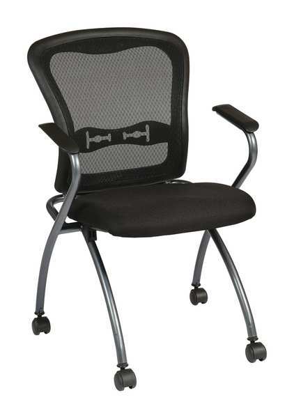 Chair, Folding, Fabric/Metal, Coal, PK2