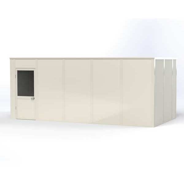 4-Wall Modular In-Plant Office, 8 ft H, 20 ft W, 10 ft D, White