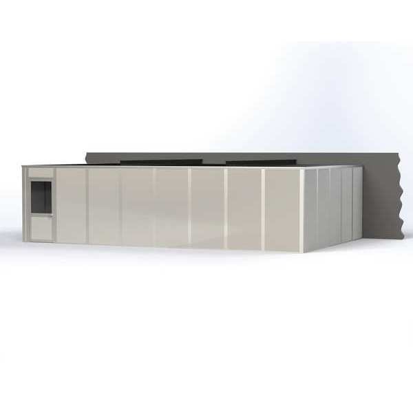 3-Wall Modular In-Plant Office, 8 ft H, 32 ft W, 20 ft D, Gray