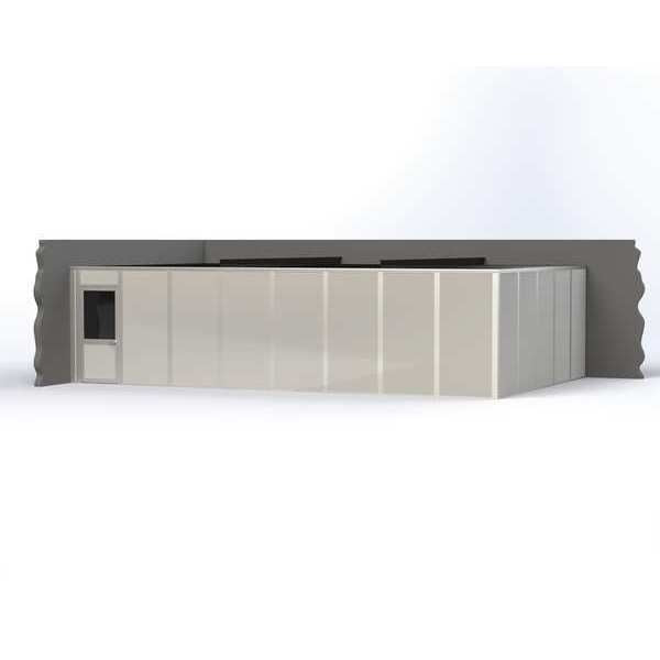2-Wall Modular In-Plant Office, 8 ft H, 32 ft W, 20 ft D, Gray
