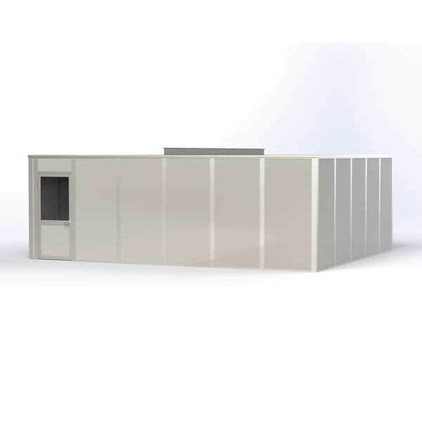 4-Wall Modular In-Plant Office, 8 ft H, 24 ft W, 20 ft D, Gray
