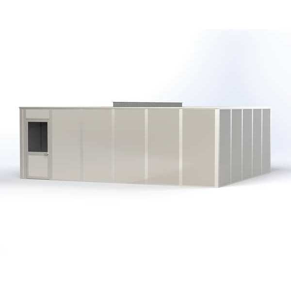 4-Wall Modular In-Plant Office, 8 ft H, 24 ft W, 20 ft D, Gray