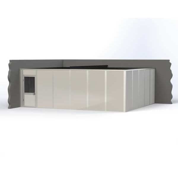 2-Wall Modular In-Plant Office, 8 ft H, 24 ft W, 20 ft D, Gray