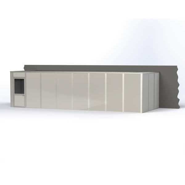 3-Wall Modular In-Plant Office, 8 ft H, 32 ft W, 12 ft D, Gray