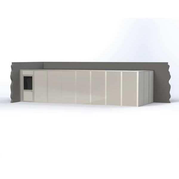 2-Wall Modular In-Plant Office, 8 ft H, 32 ft W, 12 ft D, Gray