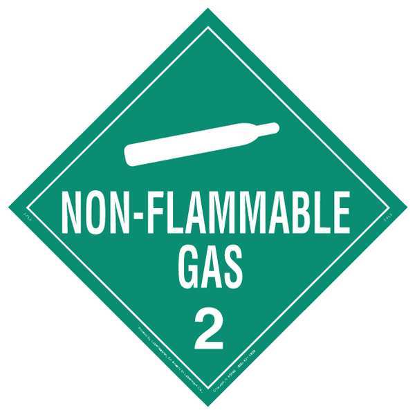 Placard, 10-3/4inx10-3/4in, Vinyl, Wht/Grn