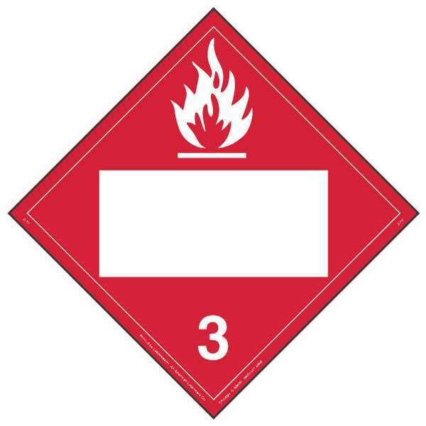 Placard, 10-3/4in H, Flammable Liquid, PK10