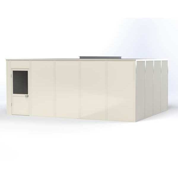4-Wall Modular In-Plant Office, 8 ft H, 20 ft W, 16 ft D, White