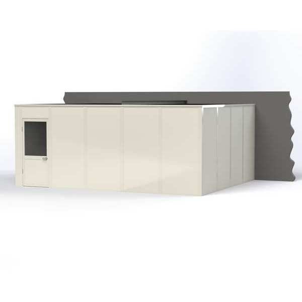 3-Wall Modular In-Plant Office, 8 ft H, 20 ft W, 16 ft D, White