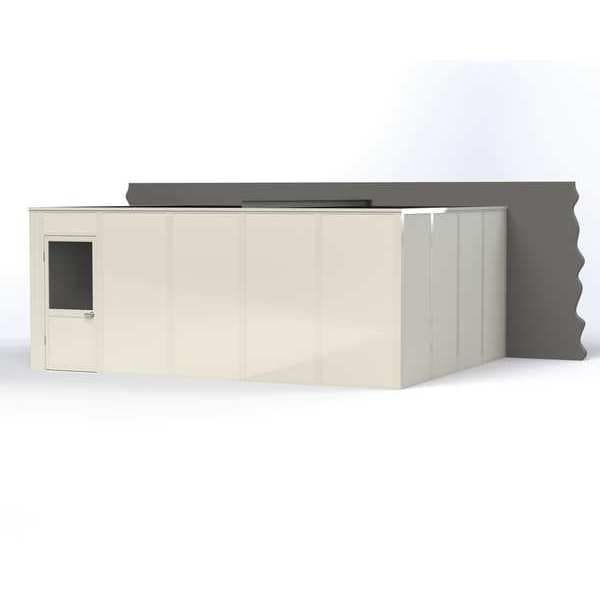 3-Wall Modular In-Plant Office, 8 ft H, 20 ft W, 16 ft D, White