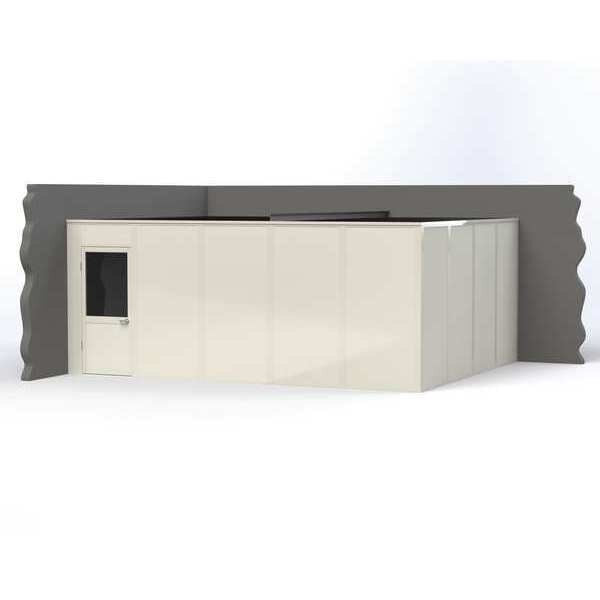2-Wall Modular In-Plant Office, 8 ft H, 20 ft W, 16 ft D, White
