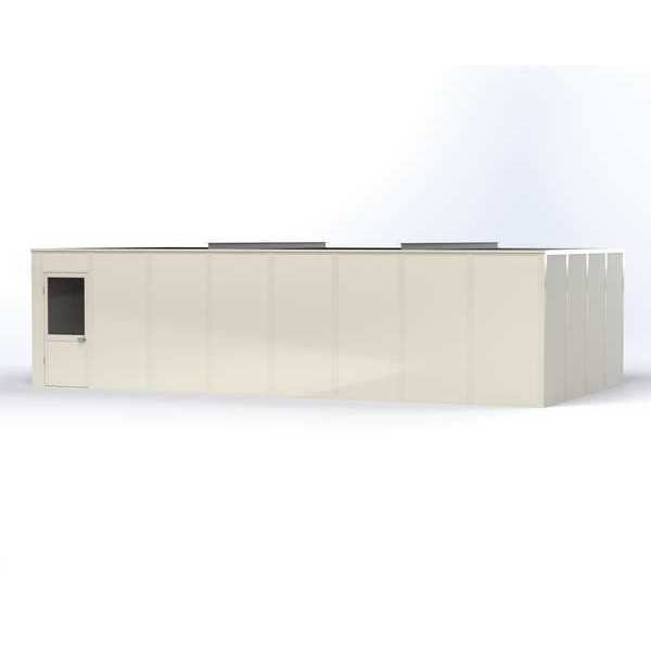 4-Wall Modular In-Plant Office, 8 ft H, 32 ft W, 16 ft D, White