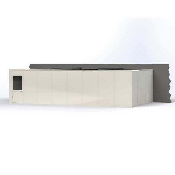 3-Wall Modular In-Plant Office, 8 ft H, 32 ft W, 16 ft D, White
