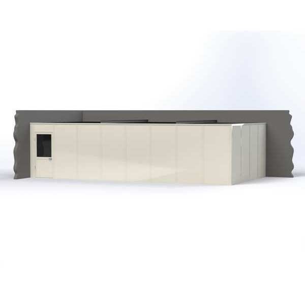 2-Wall Modular In-Plant Office, 8 ft H, 32 ft W, 16 ft D, White