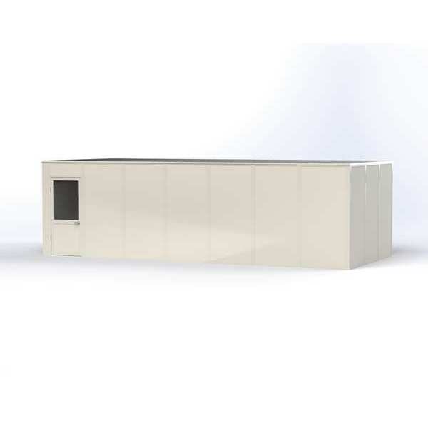 4-Wall Modular In-Plant Office, 8 ft H, 28 ft W, 12 ft D, White