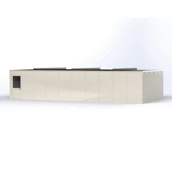 4-Wall Modular In-Plant Office, 8 ft H, 40 ft W, 20 ft D, White