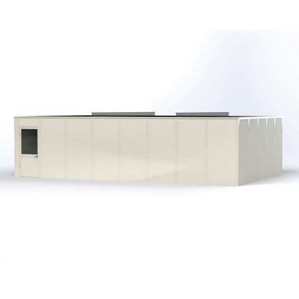 4-Wall Modular In-Plant Office, 8 ft H, 32 ft W, 20 ft D, White
