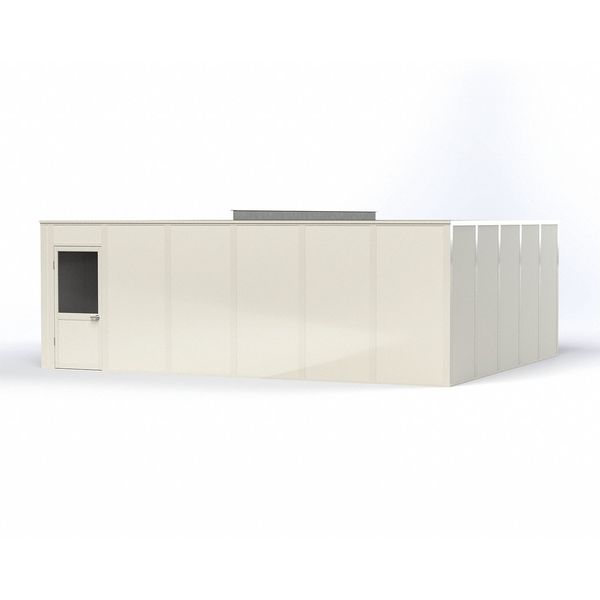 4-Wall Modular In-Plant Office, 8 ft H, 24 ft W, 20 ft D, White