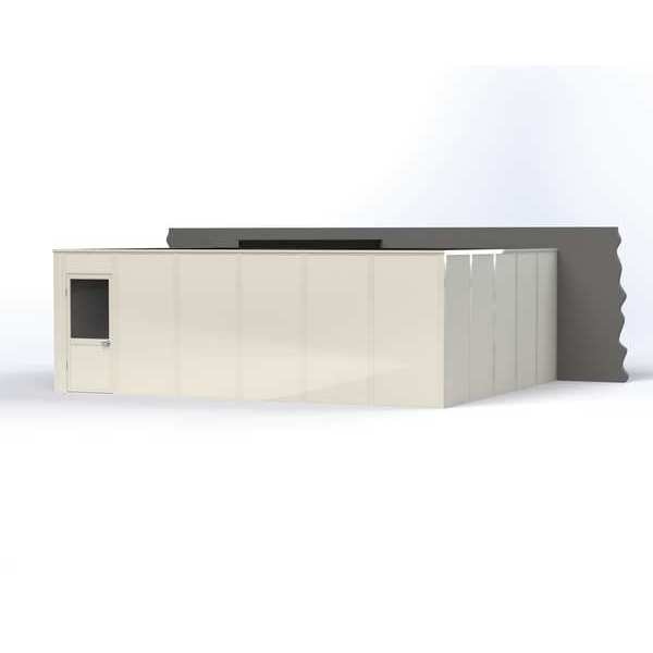 3-Wall Modular In-Plant Office, 8 ft H, 24 ft W, 20 ft D, White