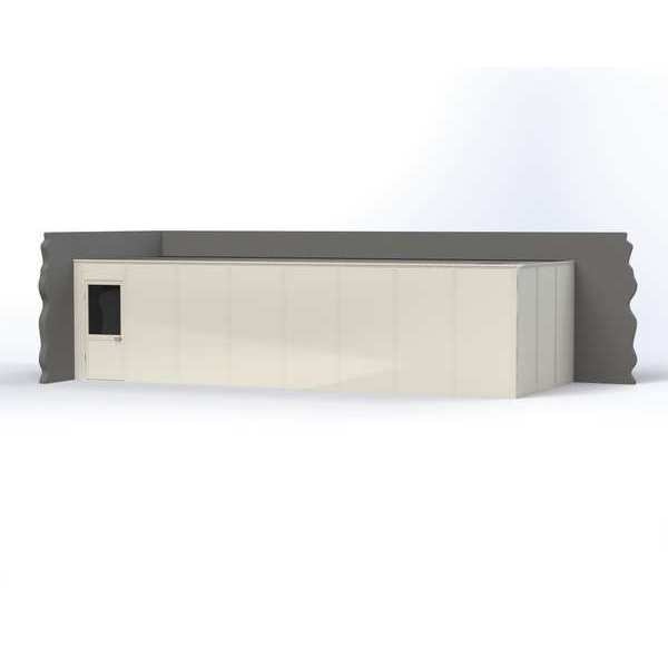 2-Wall Modular In-Plant Office, 8 ft H, 32 ft W, 12 ft D, White
