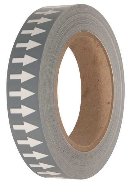 Arrow Tape, Gray/White, 1 in. W, 108 ft. L
