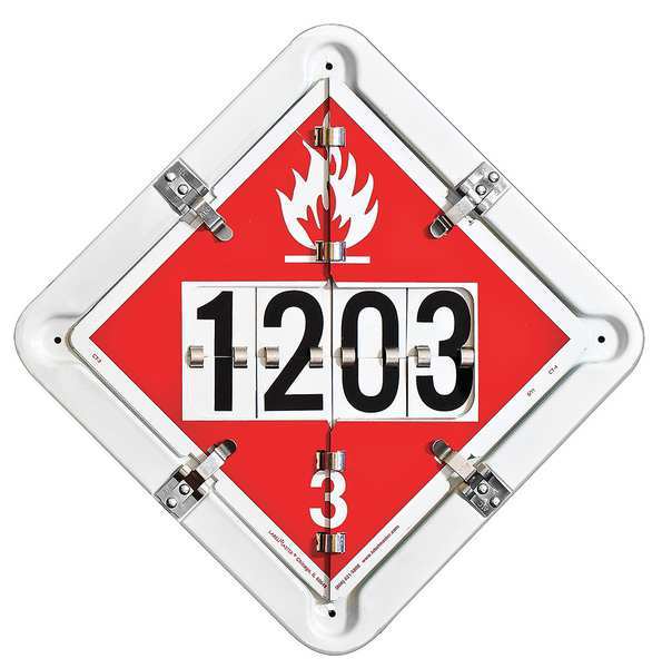 Placard, 13-1/2inx13-1/2in, Alum, Wht/Red