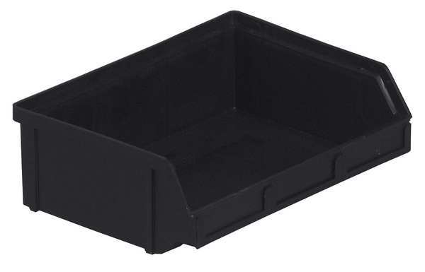 Conductive Stack & Hang Bin, Black, Plastic, 6 7/8 in L x 8 3/4 in W x 2 7/8 in H