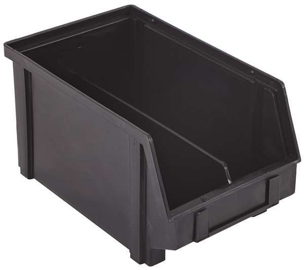 Conductive Stack & Hang Bin, Black, Plastic, 9 1/2 in L x 5 3/4 in W x 5 in H
