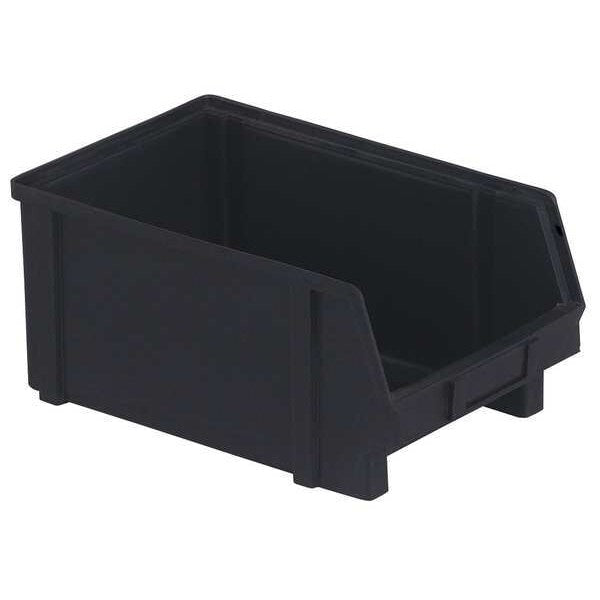 Conductive Stack & Hang Bin, Black, Plastic, 12 7/8 in L x 8 1/8 in W x 6 in H