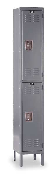 Wardrobe Locker, 15 in W, 15 in D, 78 in H, (1) Wide, (2) Openings, Dark Gray